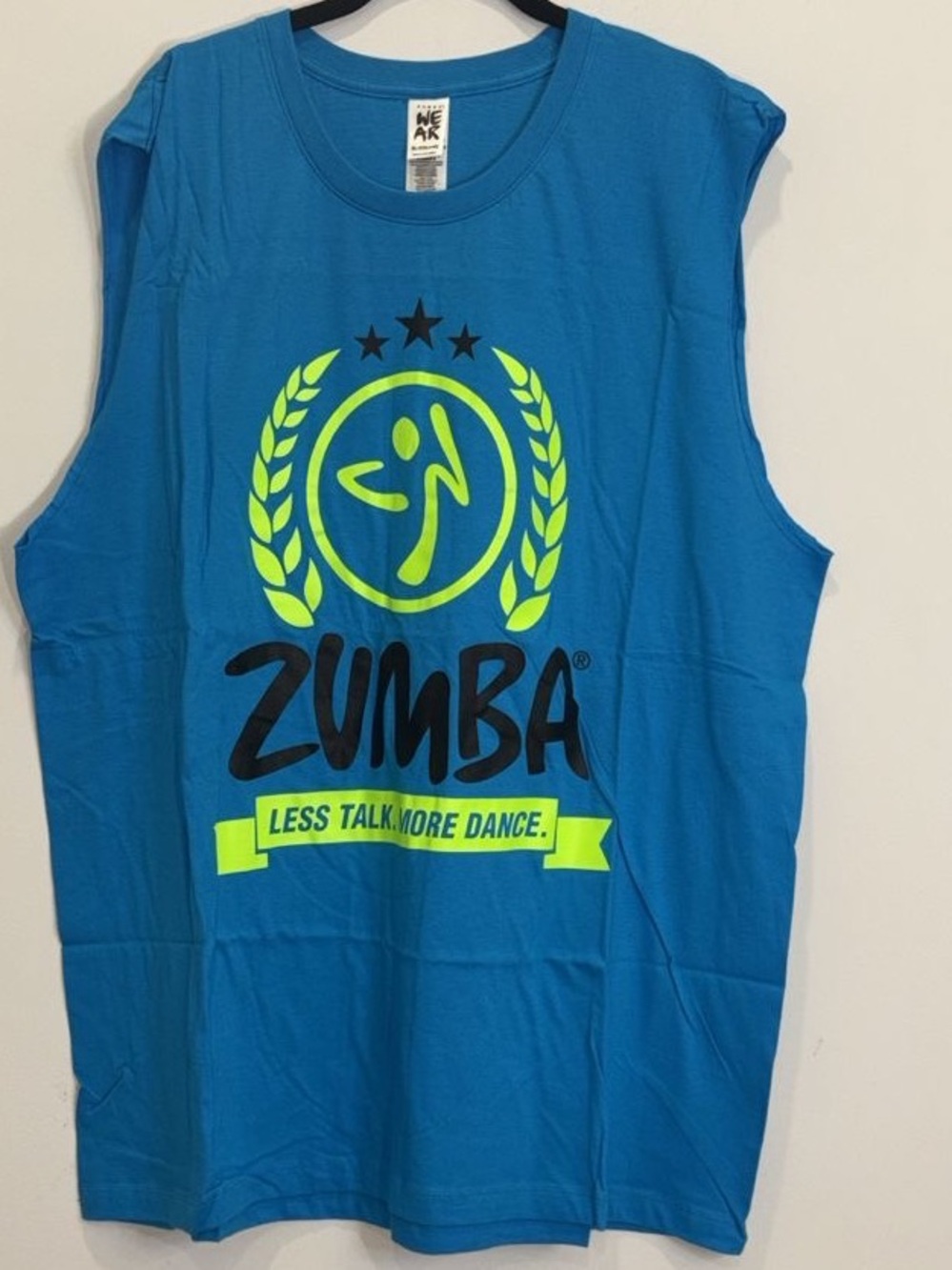 Zumba Wear Blue Sleeveless Muscle Tank Top Graphic XL/XXL Lovely